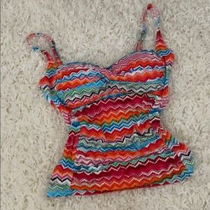 La Blanca pattern chevron tankini top 8